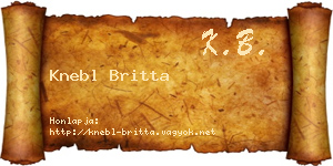 Knebl Britta névjegykártya